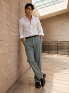 NT Comfort Fit Sage Green Mid Rise Trouser