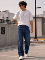 Baggy Fit Indigo Mid Rise Jeans