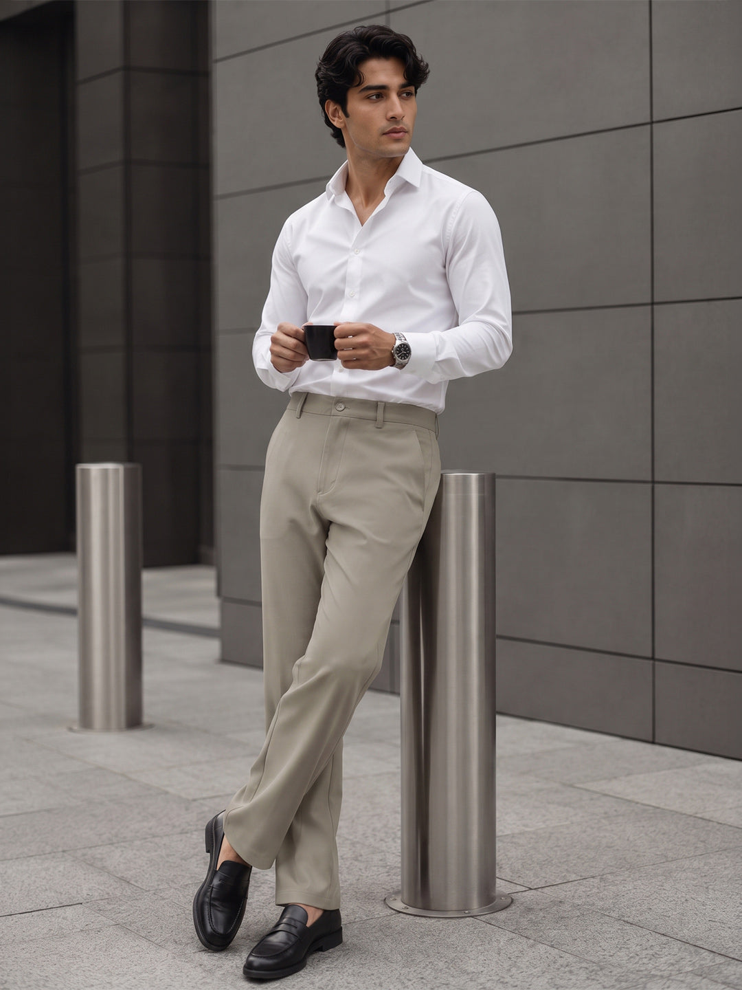NT Comfort Fit Pistachio Mist Mid Rise Trouser
