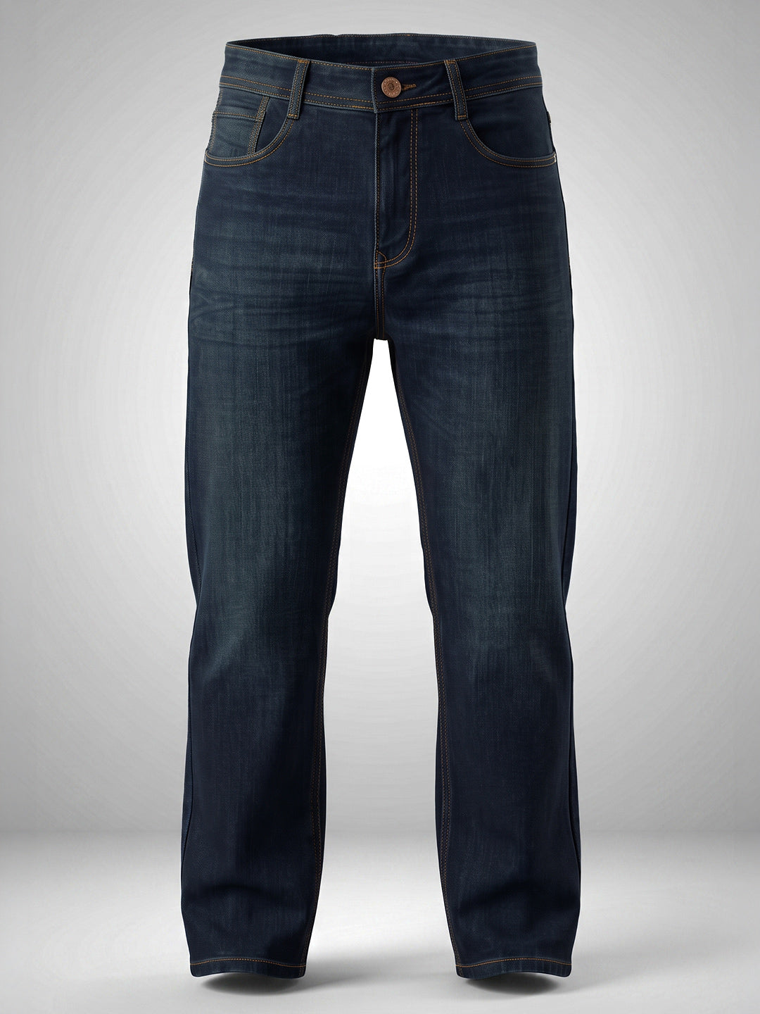 Stln Str Classic Straight Fit Forest Mid Rise Faded Indigo Jeans