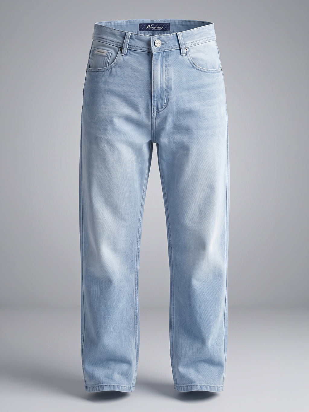 Baggy Fit Ice Blue High Rise Jeans