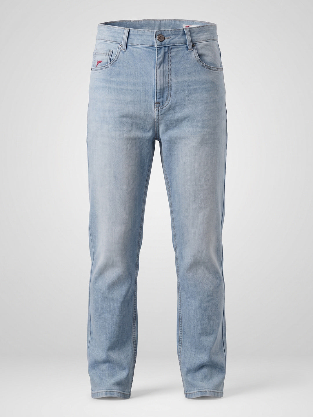 Comfort Fit Ice Blue Mid Rise Jeans