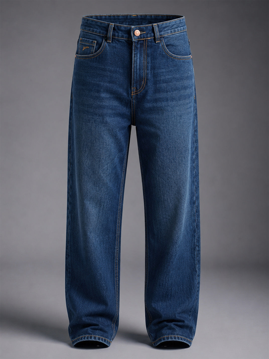 Baggy Fit Indigo Mid Rise Jeans