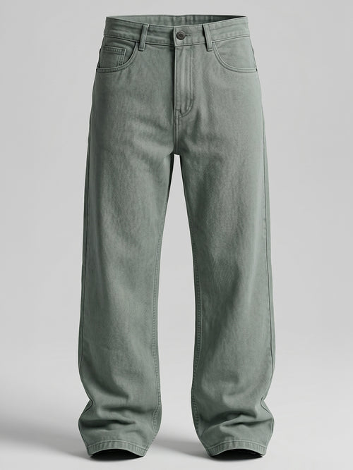 Brsr Baggy Fit Pistachio Mist Mid Rise Jeans
