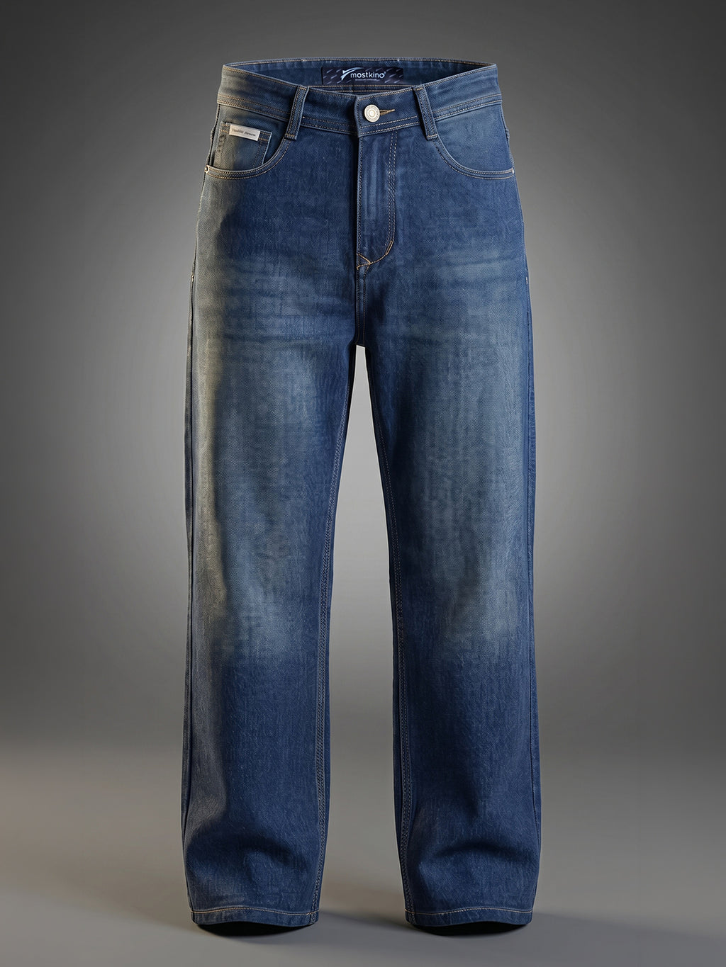 Baggy Fit Indigo High Rise Jeans