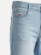 Comfort Fit Ice Blue Mid Rise Jeans