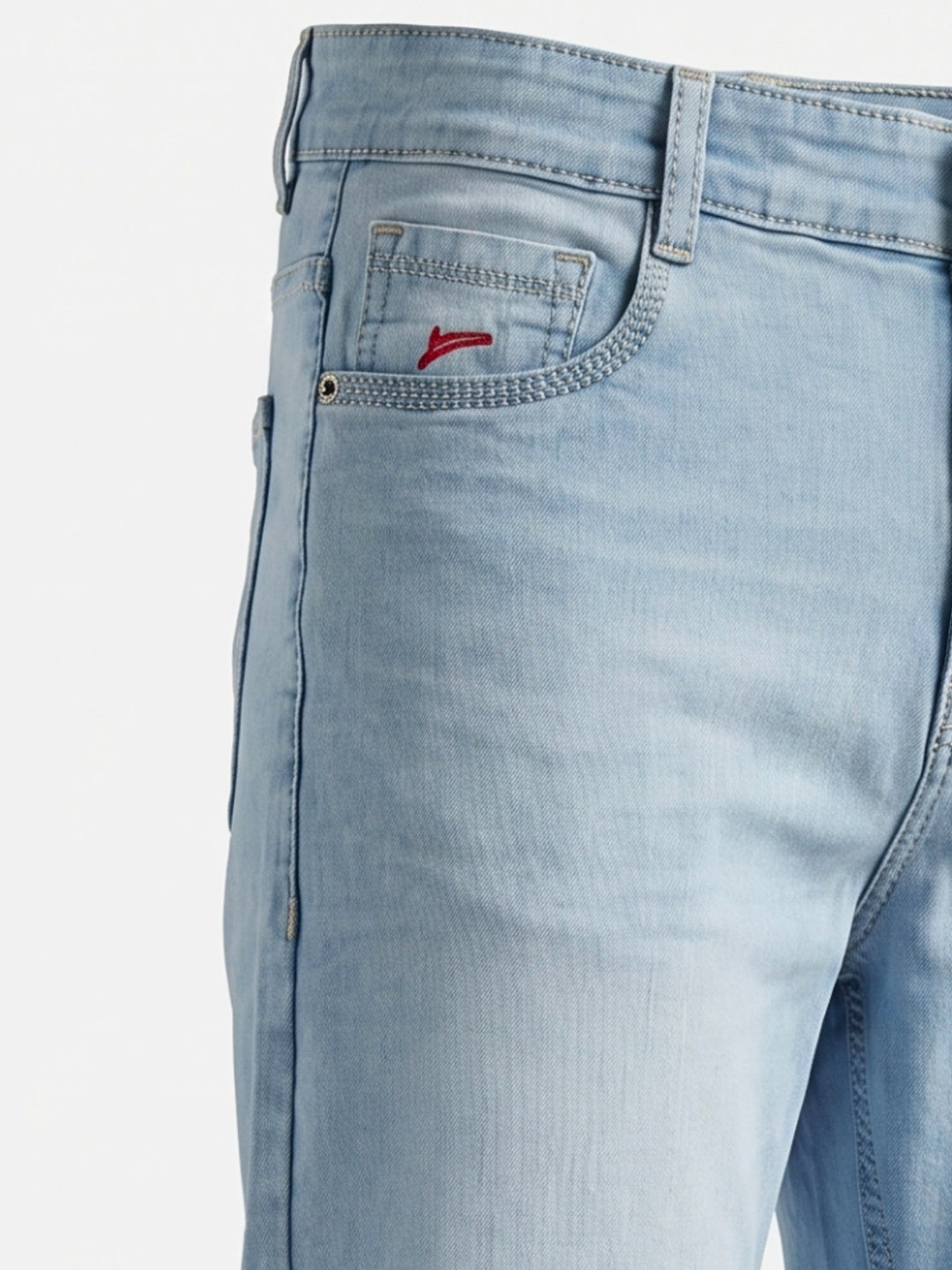 Comfort Fit Ice Blue Mid Rise Jeans
