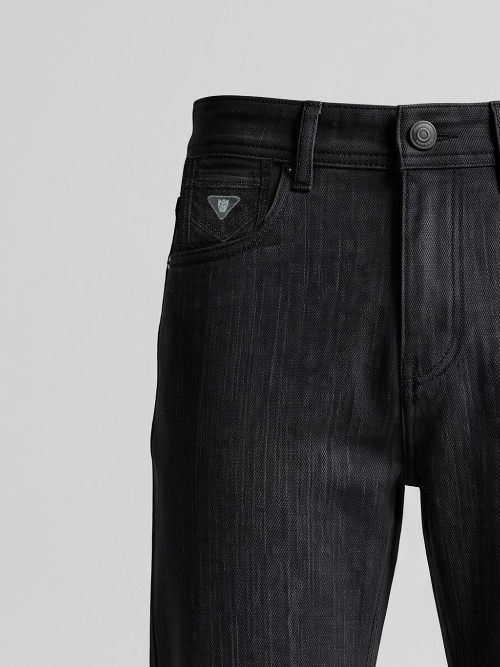 Straight Fit Dark Grey Mid Rise Jeans