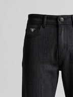 Straight Fit Dark Grey Mid Rise Jeans