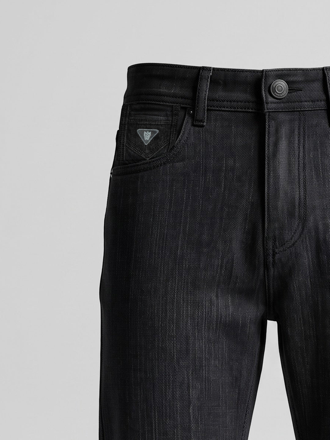 Straight Fit Dark Grey Mid Rise Jeans