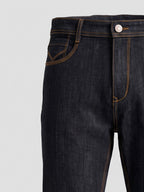 Straight Fit Black M/T Mid Rise Jeans