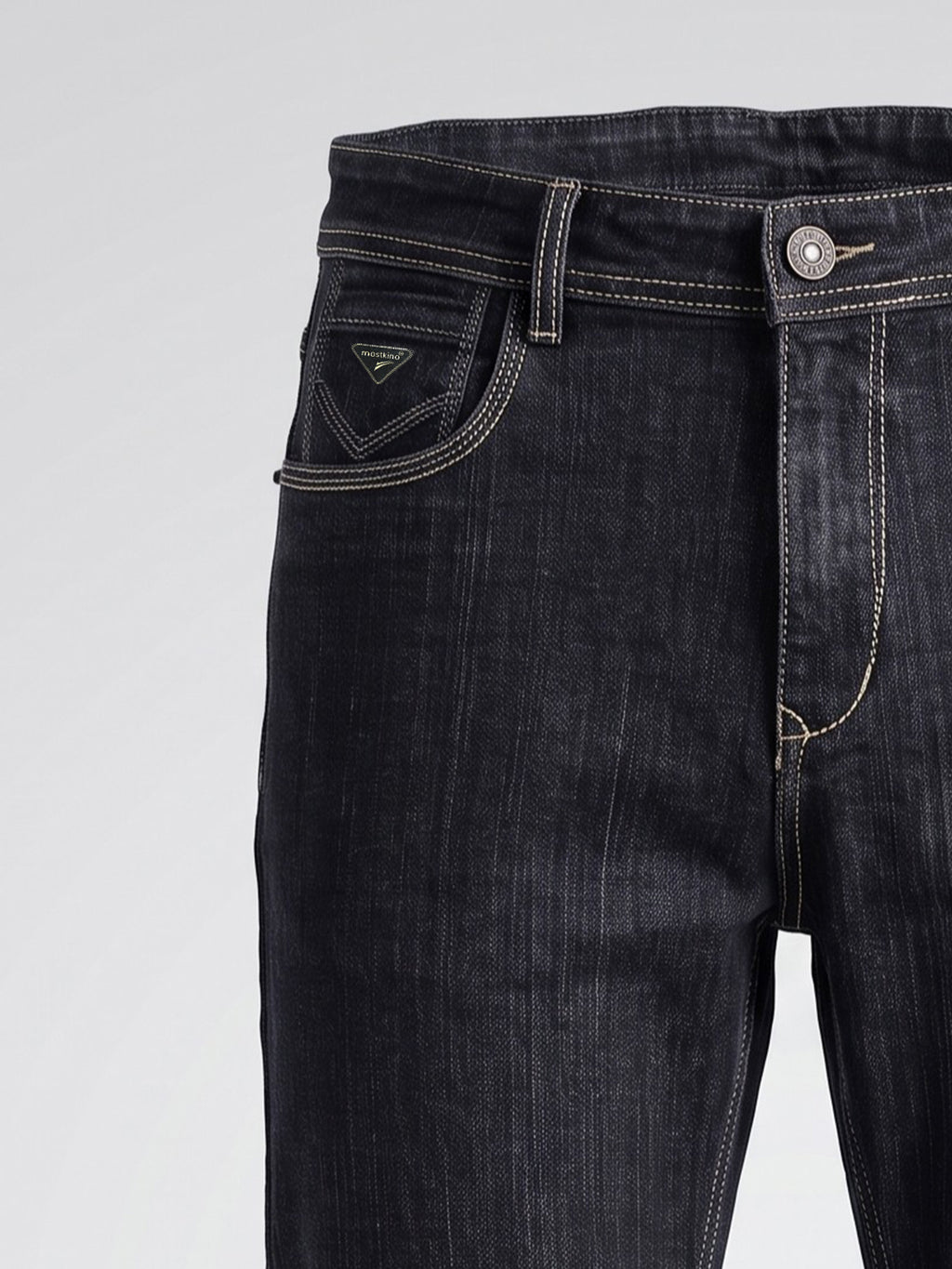 Straight Fit Cloud Grey Mid Rise Jeans