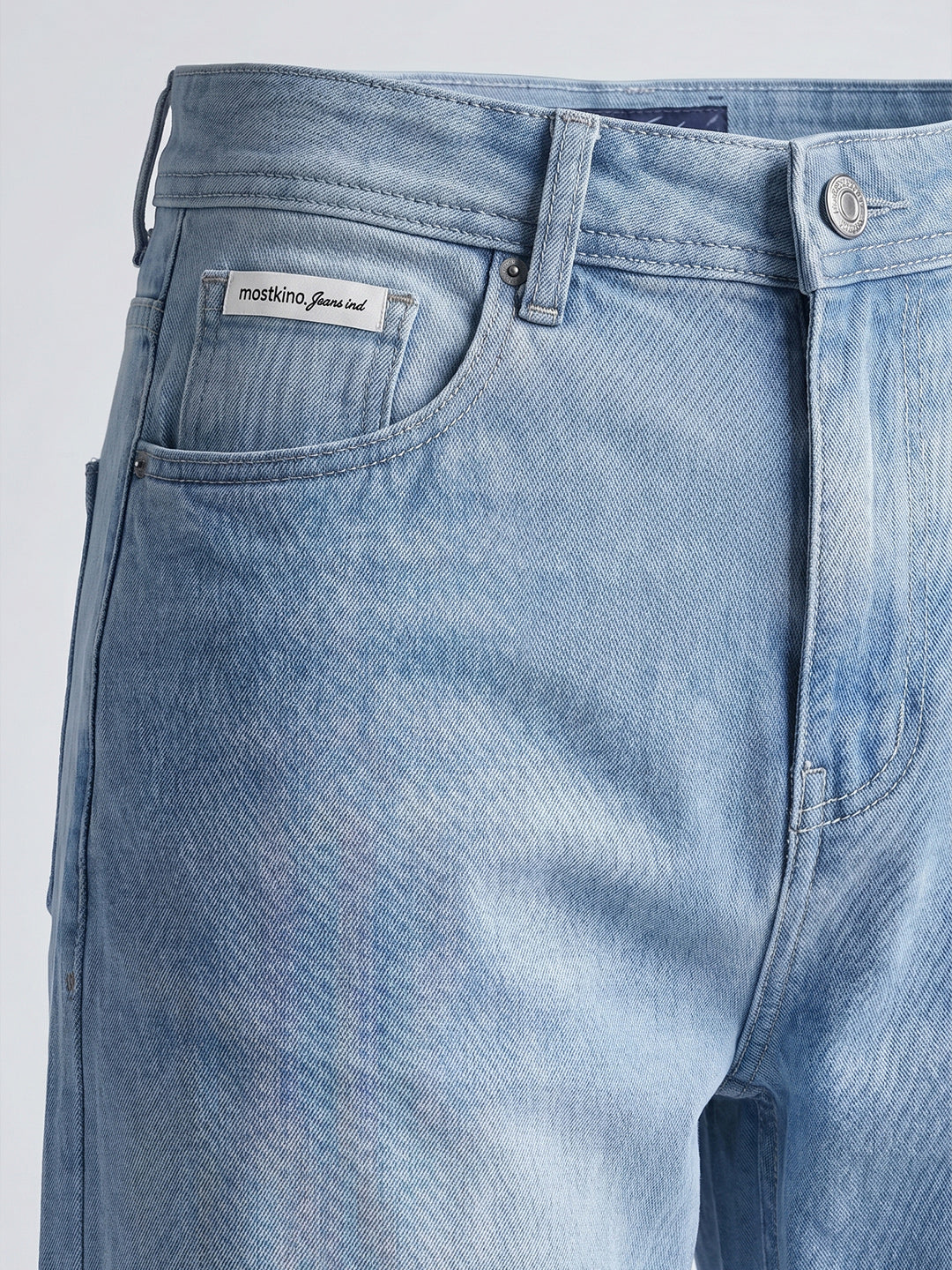 Baggy Fit Ice Blue High Rise Jeans