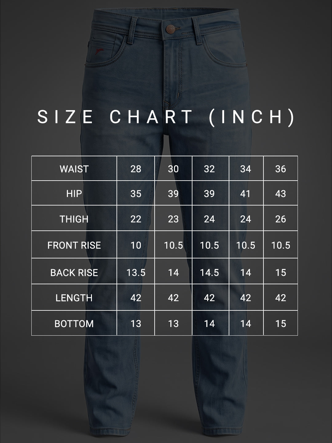 Executive Fit Ice Blue Mid Rise Jeans