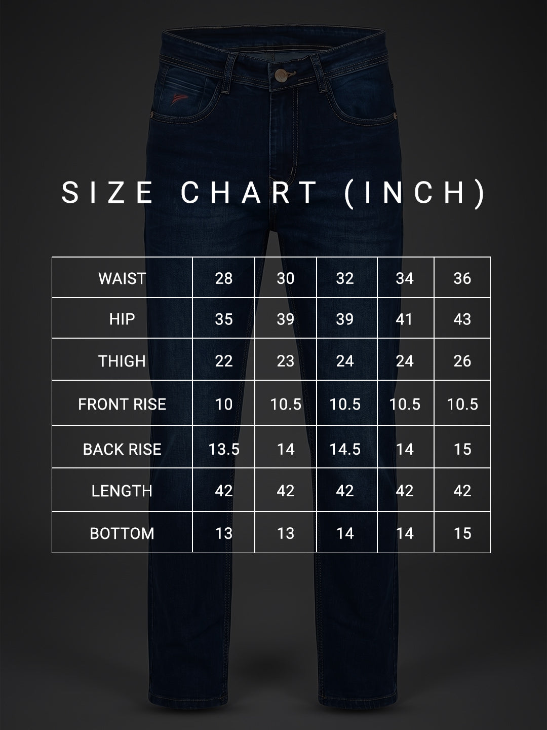 Executive Fit Indigo Mid Rise Jeans