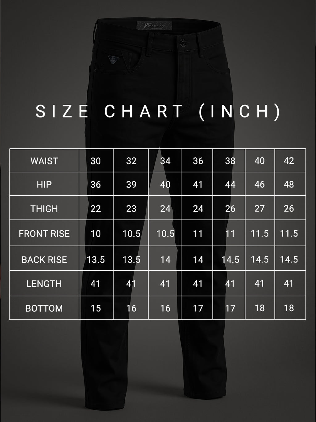 Executive Fit Black Mid Rise Jeans