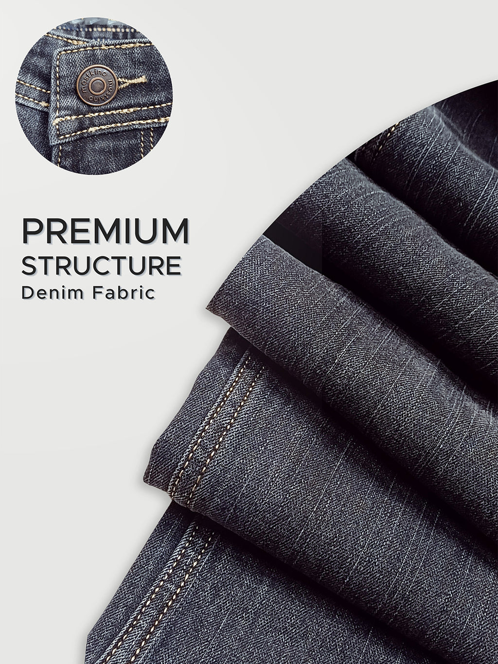 Straight Fit Cloud Grey Mid Rise Jeans