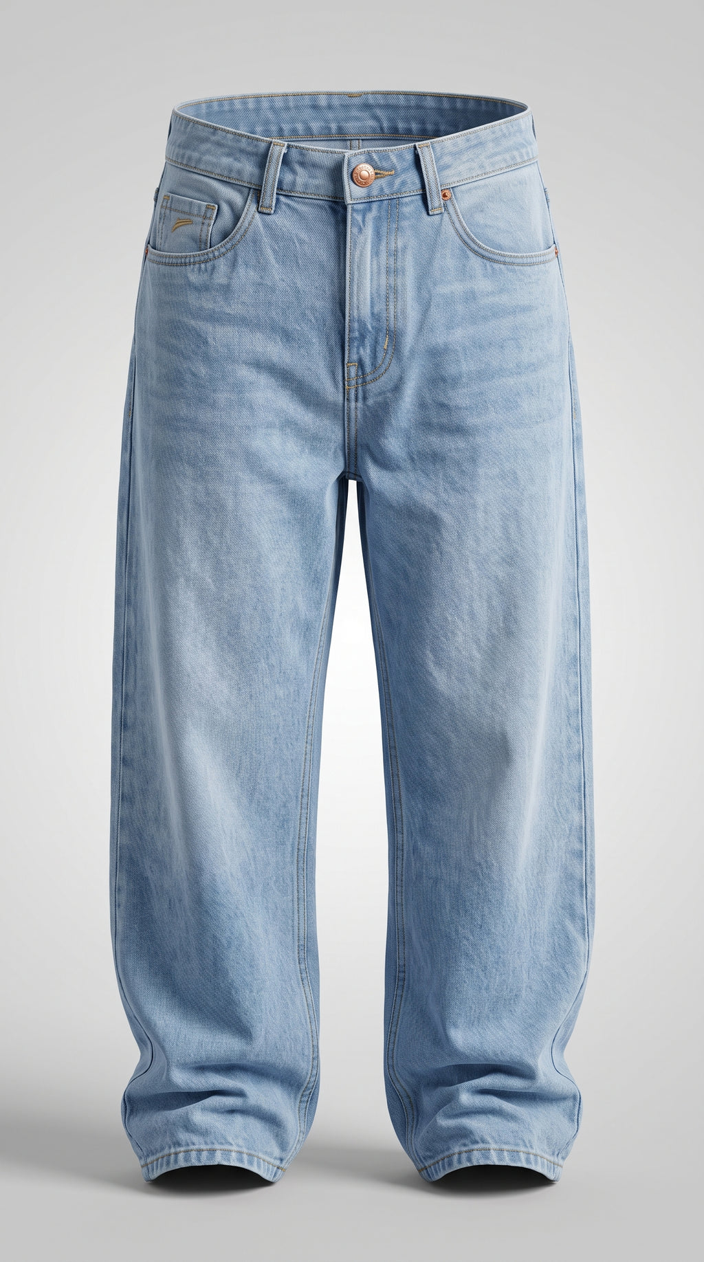 Baggy Fit Ice Blue High Rise Jeans
