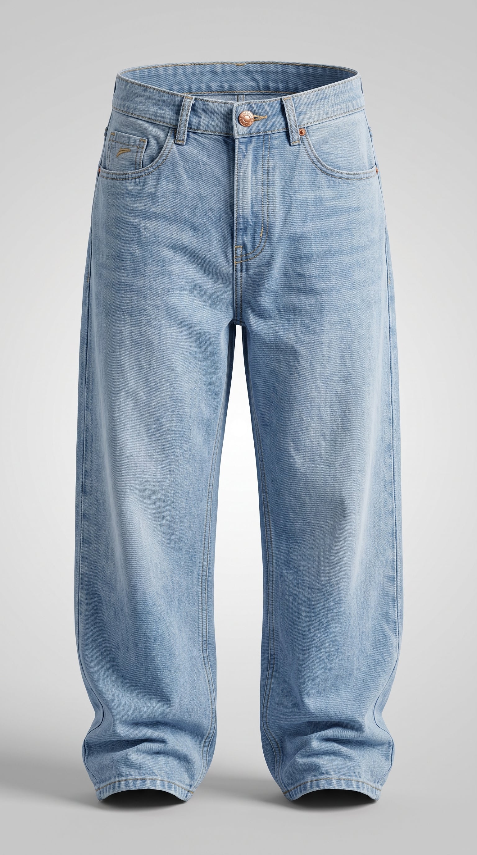 Baggy Fit Ice Blue High Rise Jeans