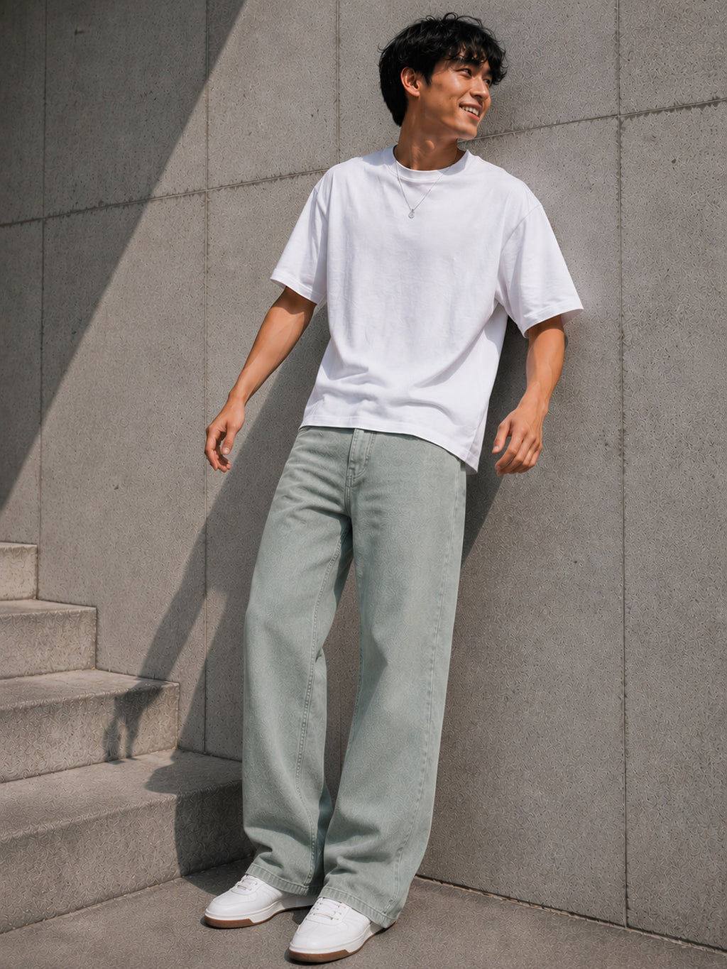 Brsr Baggy Fit Pistachio Mist Mid Rise Jeans
