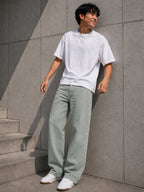 Brsr Baggy Fit Pistachio Mist Mid Rise Jeans