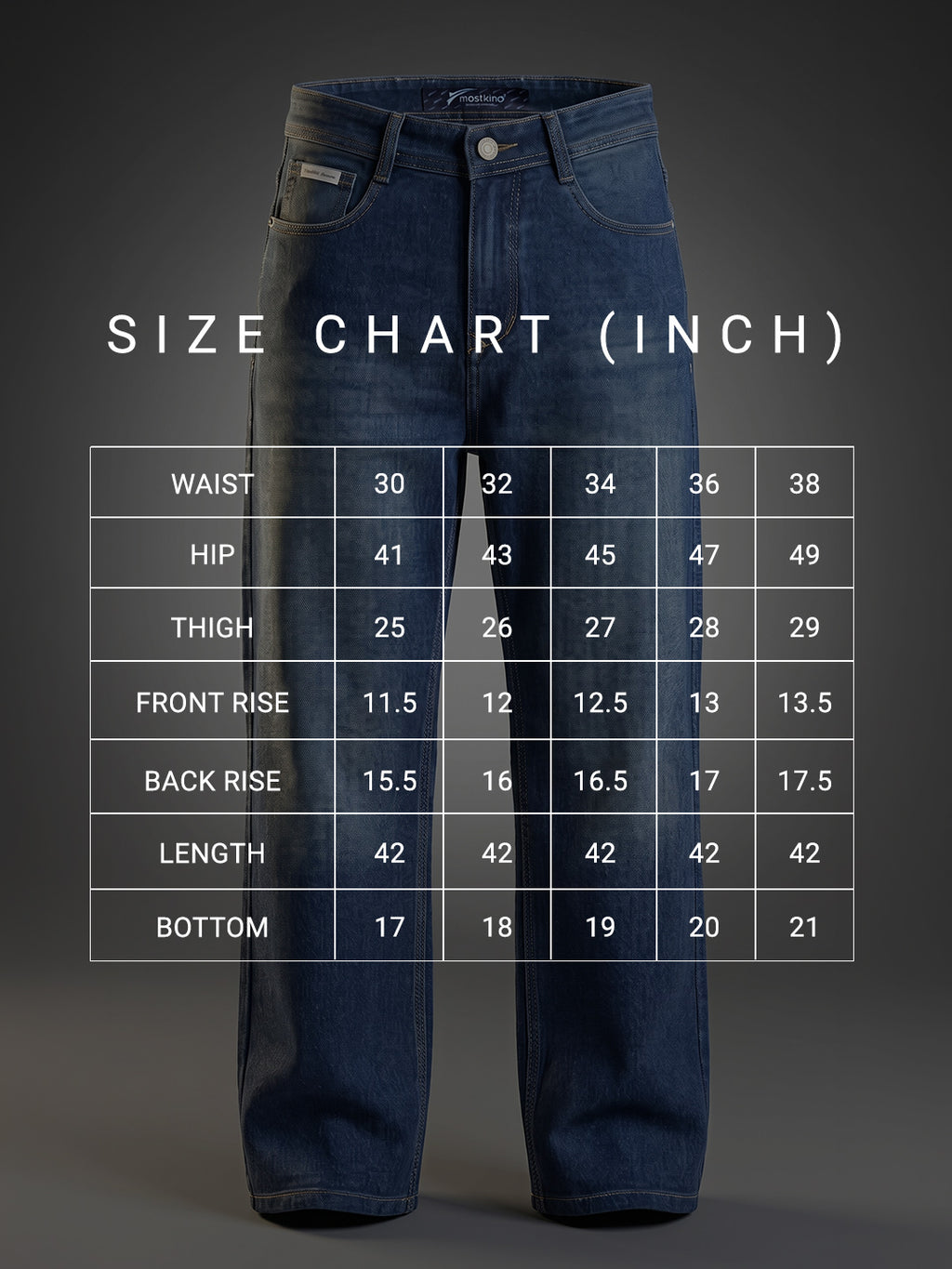 Baggy Fit Indigo High Rise Jeans