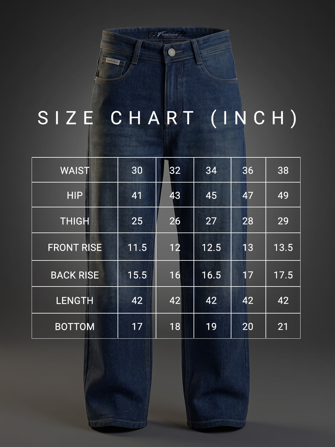 Baggy Fit Indigo High Rise Jeans